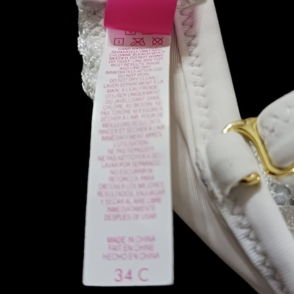 Victoria's Secret Crochet Padded Push Up White Bikini Top Size 34C - Picture 9 of 13